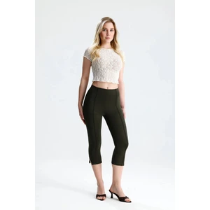 Rose Arya Ekru  Dantel Kısa Kol Crop