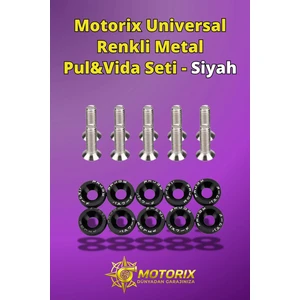 Universal Renkli Metal Pul&vida Seti - Siyah
