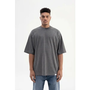 Erkek Basic Super Pamuklu Oversize Tişört Antrasit