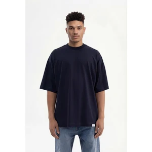 Erkek Basic Super Pamuklu Oversize Tişört Lacivert