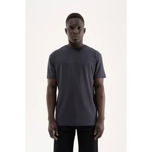 Erkek Stylish Basic Oversize Modal Tişört Antrasit