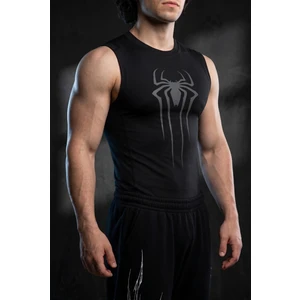 Spider - Kolsuz Compression Tank Top (Siyah Baskılı)