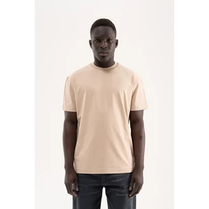 Erkek Stylish Basic Oversize Modal Tişört Açık Bej