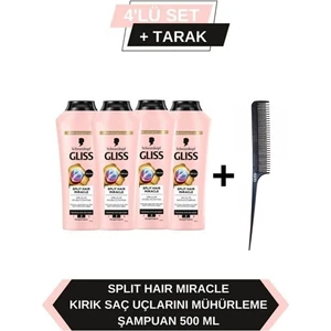 Split Hair Miracle Şampuan 400 ml X4 Adet + Tarak Hediyeli