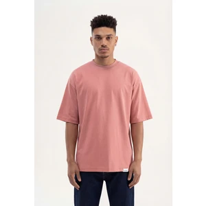 Erkek Basic Super Pamuklu Oversize Tişört Mercan