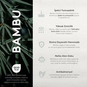 Logolu Bambu Plaj Havlusu Bej