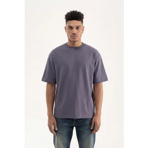 Erkek Basic Super Pamuklu Oversize Tişört Füme