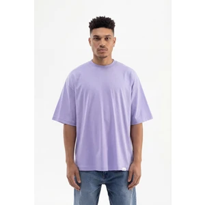 Erkek Basic Super Pamuklu Oversize Tişört Lila