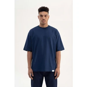 Erkek Basic Super Pamuklu Oversize Tişört Indigo
