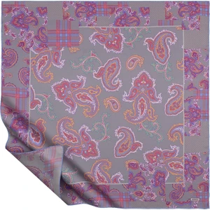 Ipekevi Patchwork Desenli Tivil Ipek Eşarp 1221-GRI