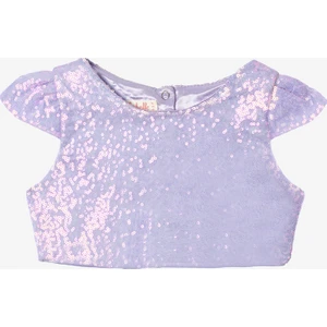 Le Mabelle Lila Pullu Kız Çocuk Crop Bluz