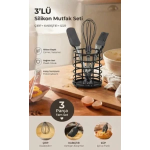 Okyanus Home Antrasit Silikon 3'lü Set