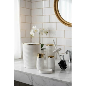 Okyanus Home Beyaz Elegans Gold 5'li Banyo Seti