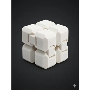 Silva Co Beyaz Katlanabilir Infinity Cube Fidget Oyuncağı Dayanıklı Plastik Yapı