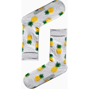 Carnaval Socks Beyaz Ananas Desenli Renkli Çorap