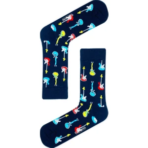 Carnaval Socks Çoklu Gitarlar Desenli Renkli Çorap
