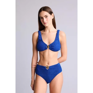 Regular Fit Kırışık Dokulu Mavi Bikini Alt E0209AX26SM