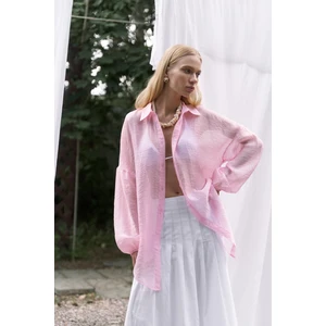 Lyra Oversize Pembe Gömlek