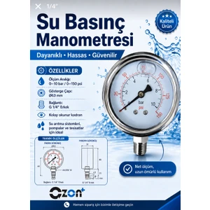 Ozon Plus Manometre 0-10 Basınç Ölçer - Basınç Göstergesi