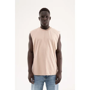 Erkek Oversize Bisiklet Yaka Basic Atlet Taş