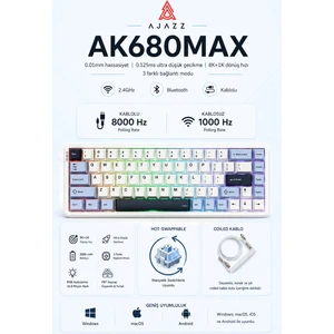 AK680 Max - Kablosuz - Manyetik Switch Oyun Klavyesi