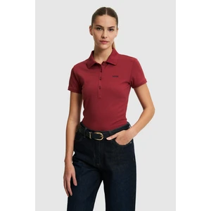 U.S. Polo Assn. Kadın Vişne Basic Tişört 50323461-VR223