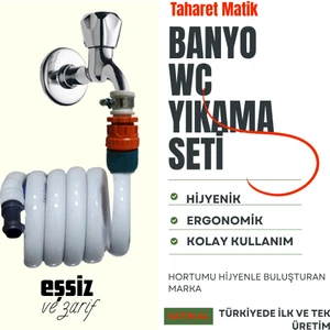 Spiral Wc Hortum Kelepçe Adaptörlü Set