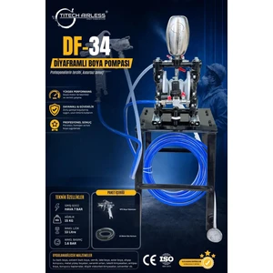 Titech Airless Df-34 Diyaframlı Boya Pompası-Siyah