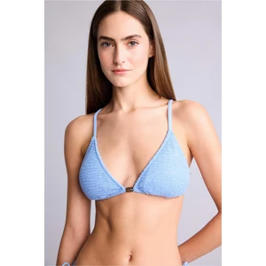 Regular Fit Kırışık Dokulu Mavi Bikini Üstü E0205AX26SM