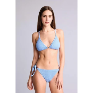 Regular Fit Kırışık Dokulu Mavi Bikini Alt E0208AX26SM