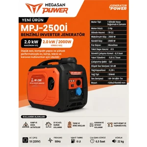MPJ2500İ Benzinli Inverter Jeneratör 2 Kw