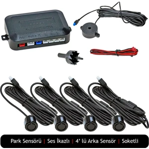 Park Sensörü  Sesli 18,5 mm Siyah  4 Sensör