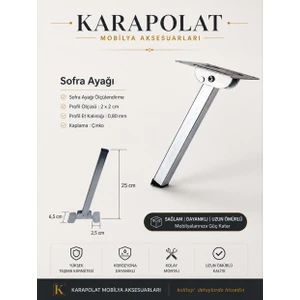 4 Adet Katlanır Metal 25cm Sofra Ayağı