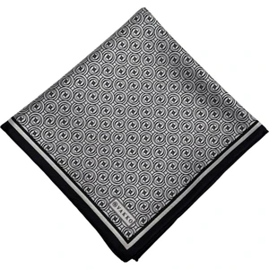 Tivil Monogram Ipek Eşarp 41408-BEYAZ-SIYAH