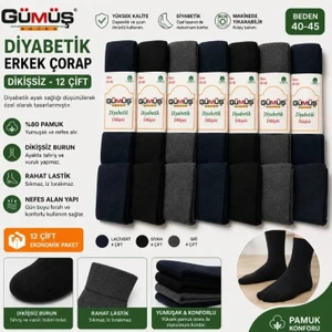 Diyabetik 12'li Dikişsiz Çorap