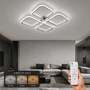Nuvo LED Plafonyer Avize 3 Renk Kumandalı