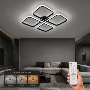 Nuvo LED Plafonyer Avize 3 Renk Kumandalı