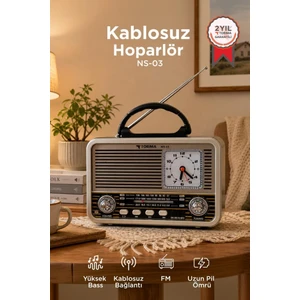 Bluetooth Hoparlör Nostaljik Radyo Speaker NS03 Altın