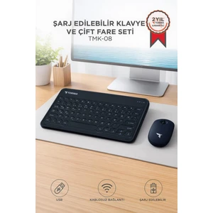 Bluetooth Kablosuz Klavye Mouse Seti TMK08 Siyah