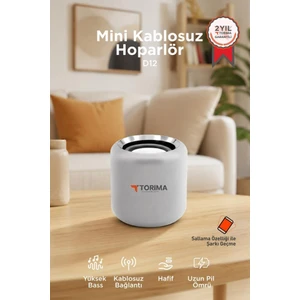 Bluetooth Hoparlör Taşınabilir Speaker D12 Gümüş
