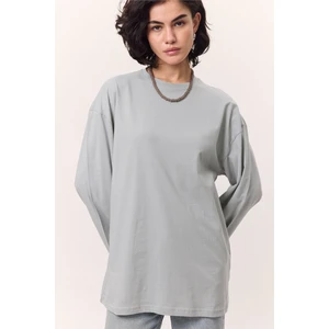 GENİŞ KOL OVERSIZE TSHIRT AÇIK MAVİ