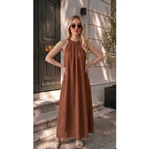 Kiko Collective Halter Yaka Keten Elbise