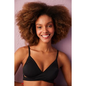 Siyah Basic Wrappy Bikini Üstü