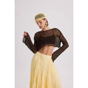 Daisy Kahve Ince Triko Crop