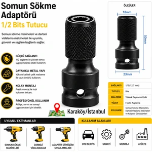 Somun Sökme Adaptörü 1/2 Bıts Tutucu