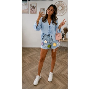 Cng Moda Kısa Önden Bağlamalı Crop Kimono