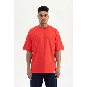 Erkek Basic Pamuklu Super Oversize Tişört Nar