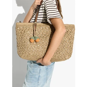 Kadın Hasır Efektli Shopper Çanta