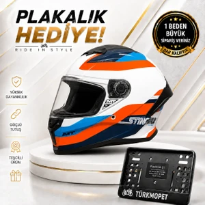 mt Helmets Stinger 2 Solid Güneş Vizörlü Full Face Kapalı Kask + Plakalık