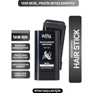 WOU World of Unique WOU Beyaz Kapatıcı Tarak Uçlu Saç Stick Siyah Renk Pratik Uygulama Özelliği ile